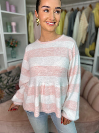 Lila Peplum Jumper Pink - Image 3