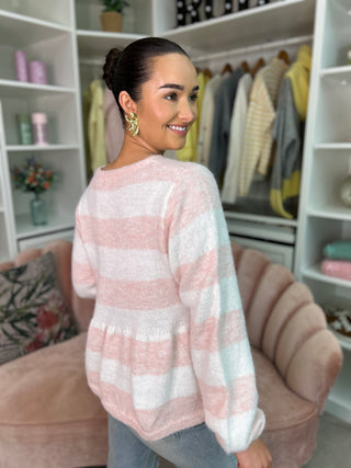 Lila Peplum Jumper Pink - Image 4