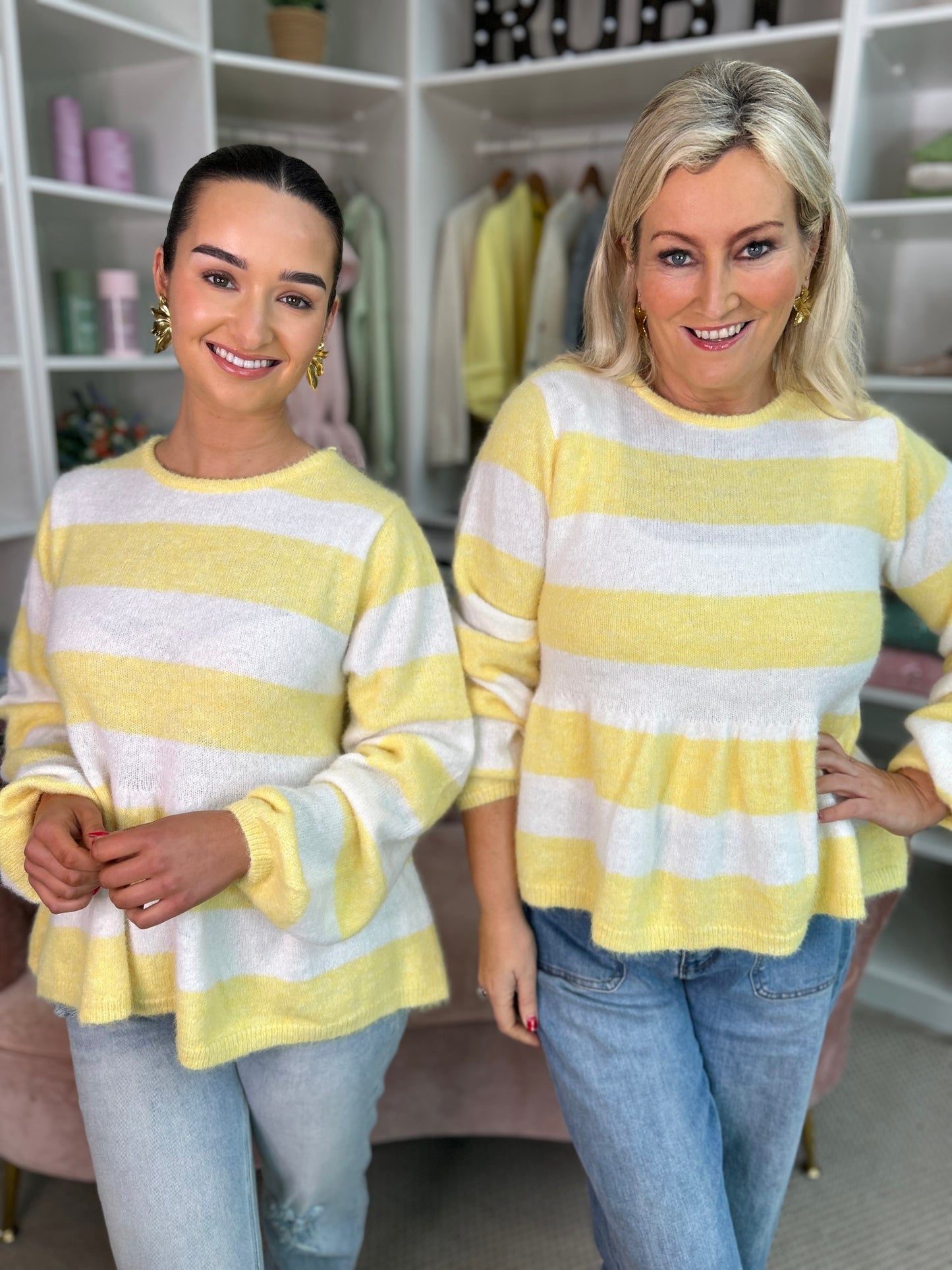 Lila Peplum Jumper Yellow - Image 1