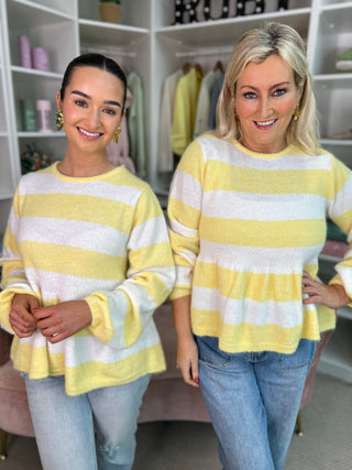 Lila Peplum Jumper Yellow - Image 1