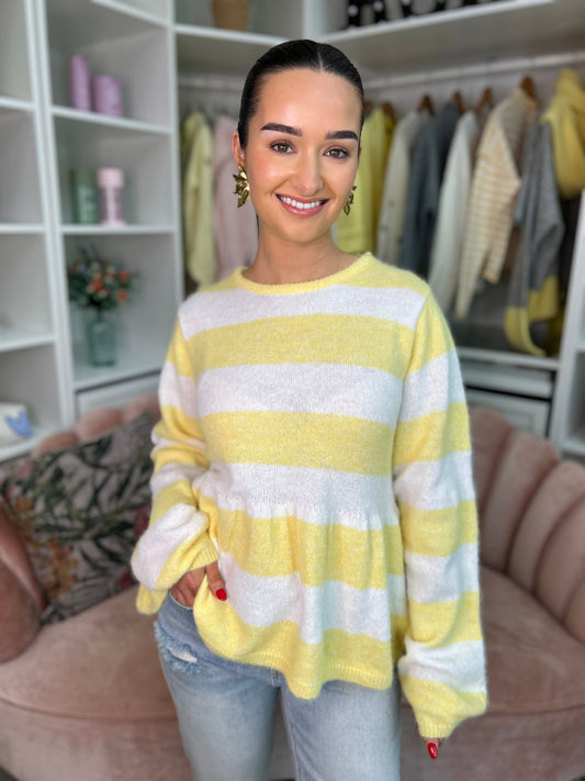 Lila Peplum Jumper Yellow - Image unknown