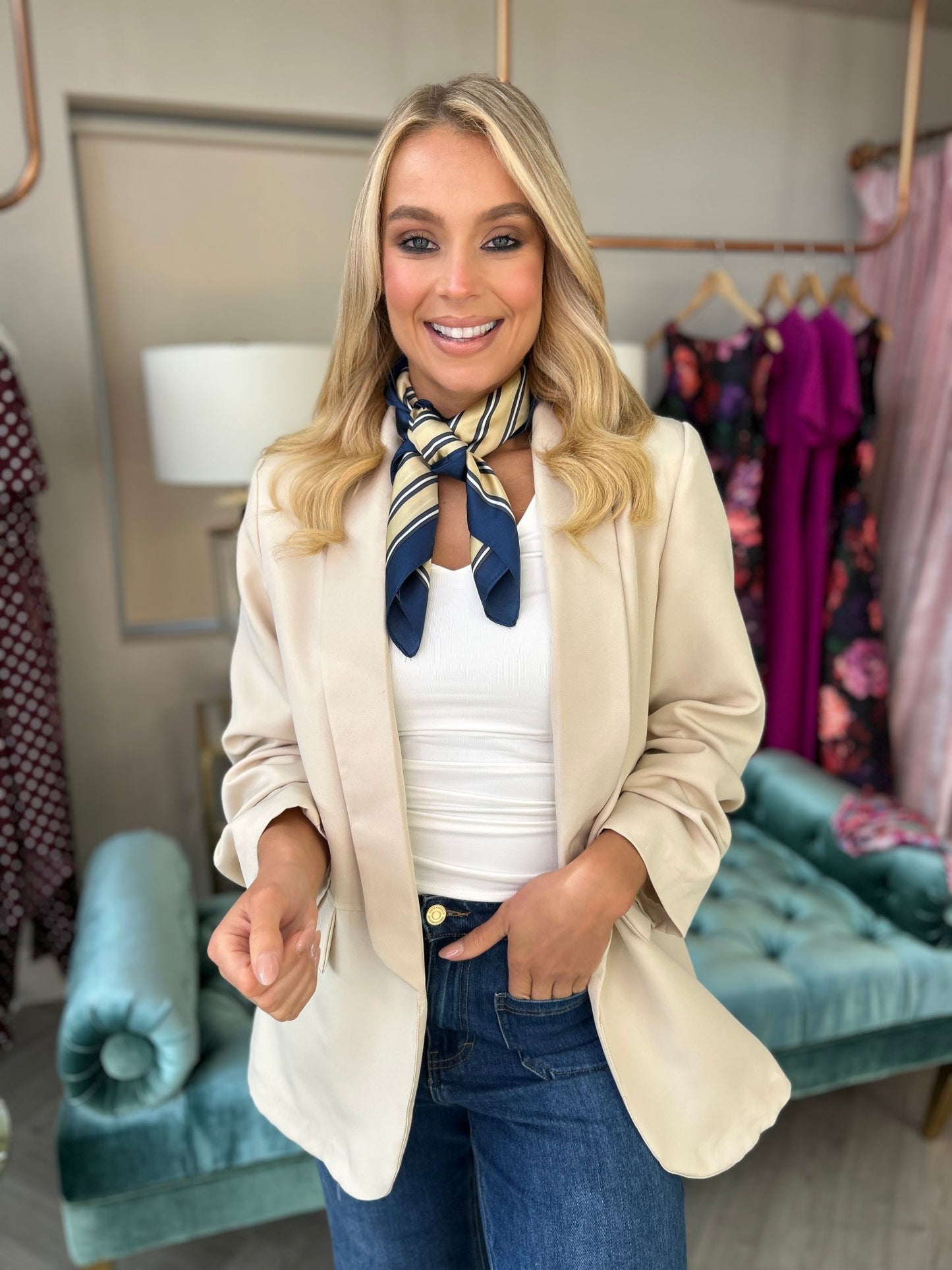 Silvia Scarf Navy - Image 1