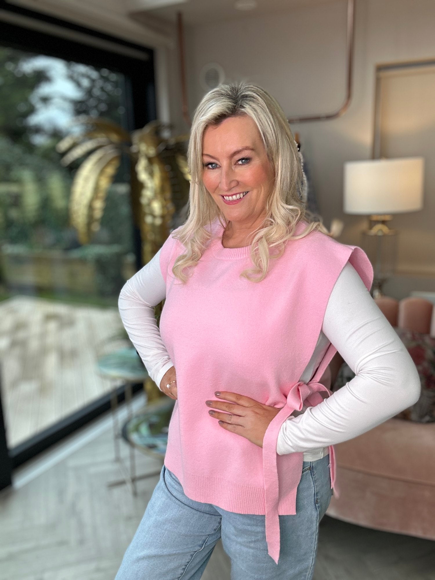 Remi Pink Tie Tank - Image unknown