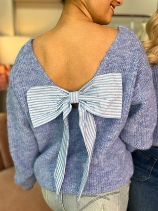 Belle Blue Bow Knit