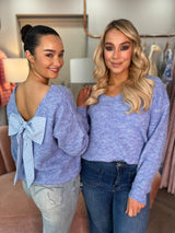 Belle Blue Bow Knit