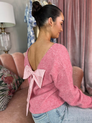 Belle Pink Bow Knit