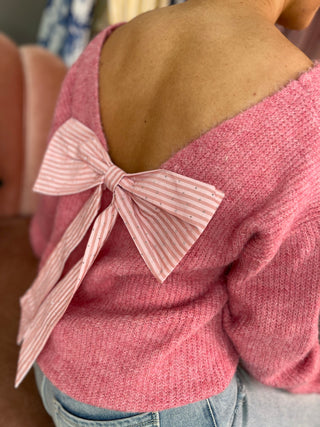 Belle Pink Bow Knit
