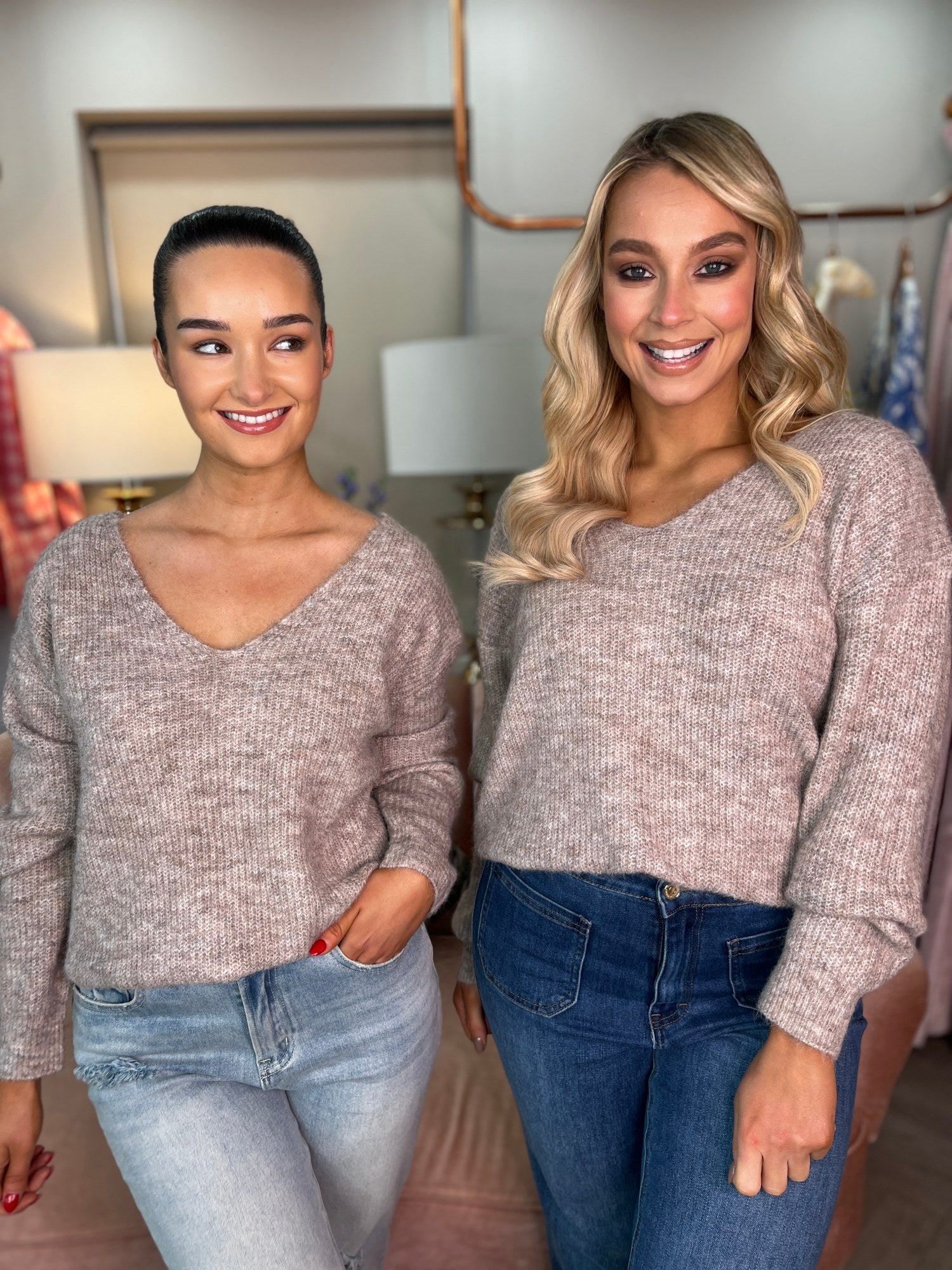 Belle Taupe Bow Knit 