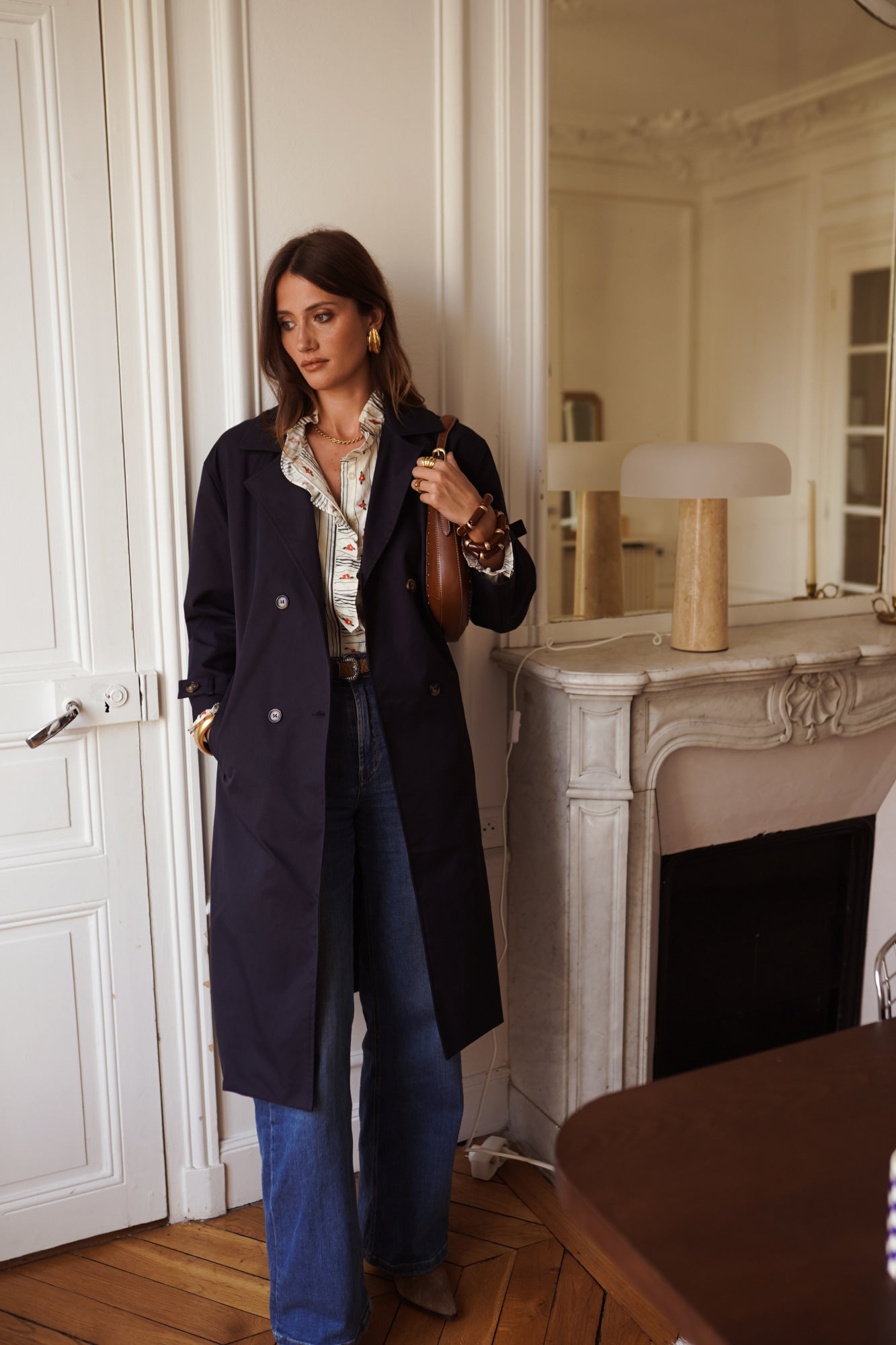Addison Trench  Coat Navy - Image unknown