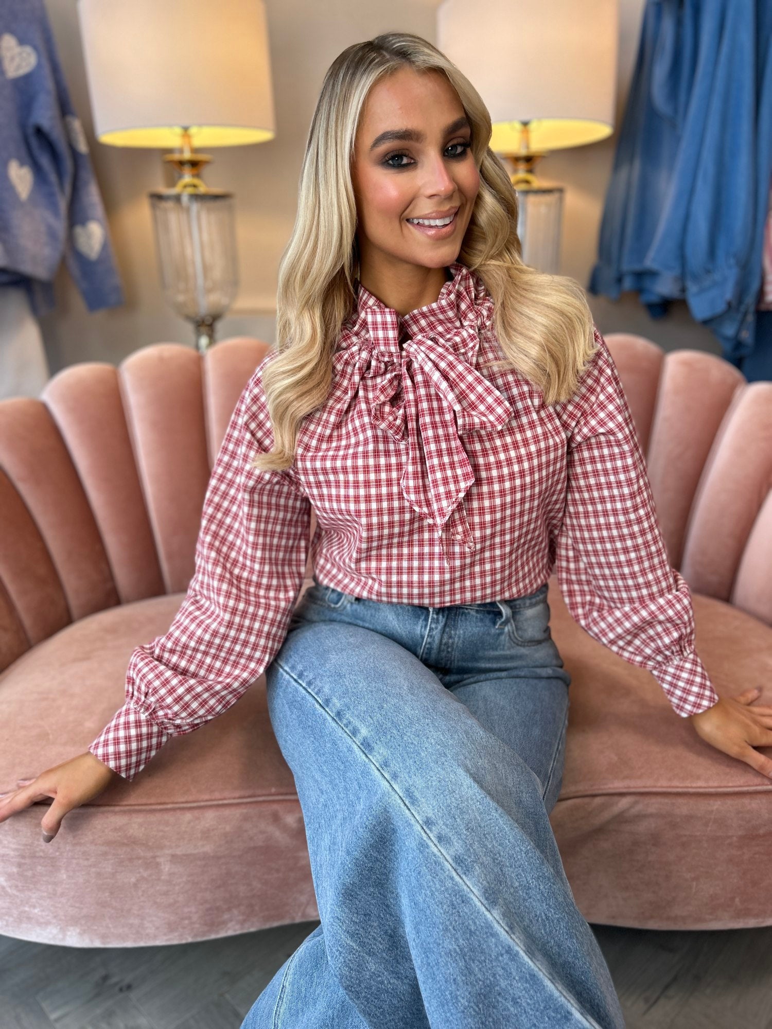 Savannah Check Ruffle Shirt - Image unknown