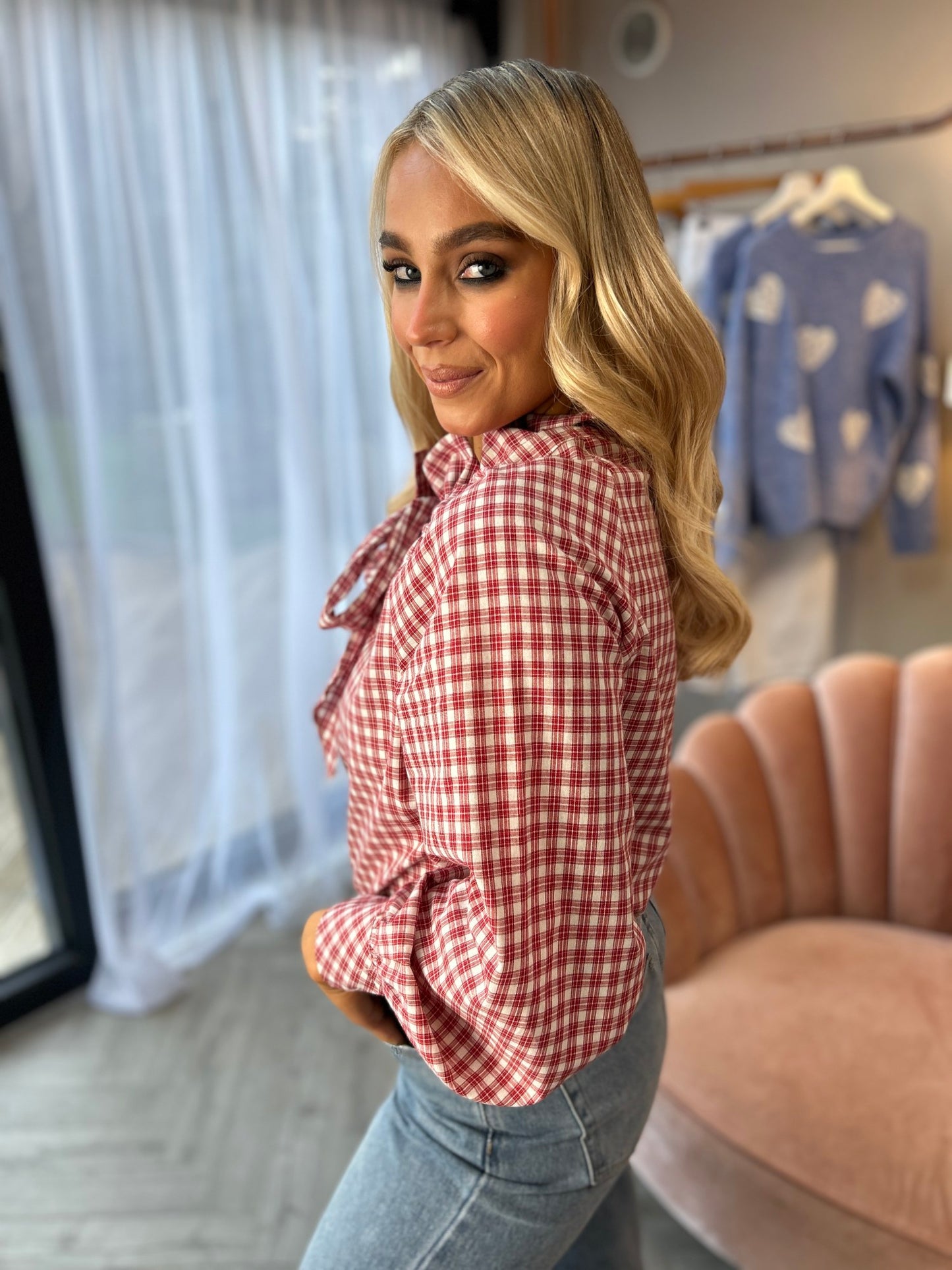 Savannah Check Ruffle Shirt - Image 5