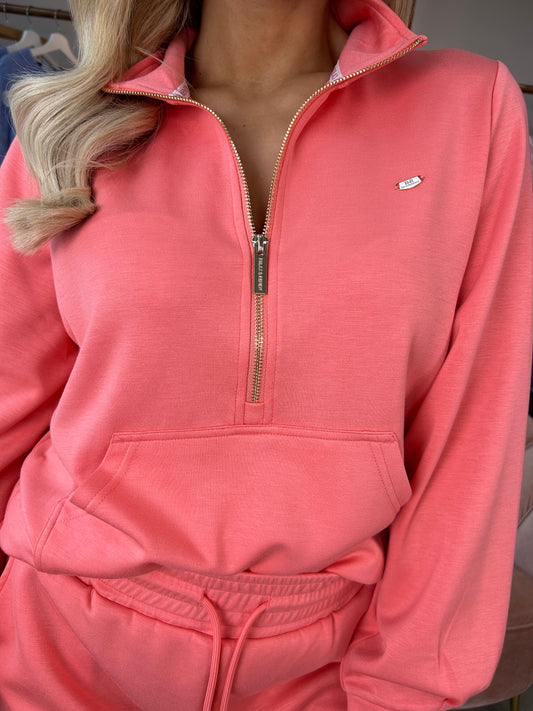 Jane Half Zip Coral - Image 1