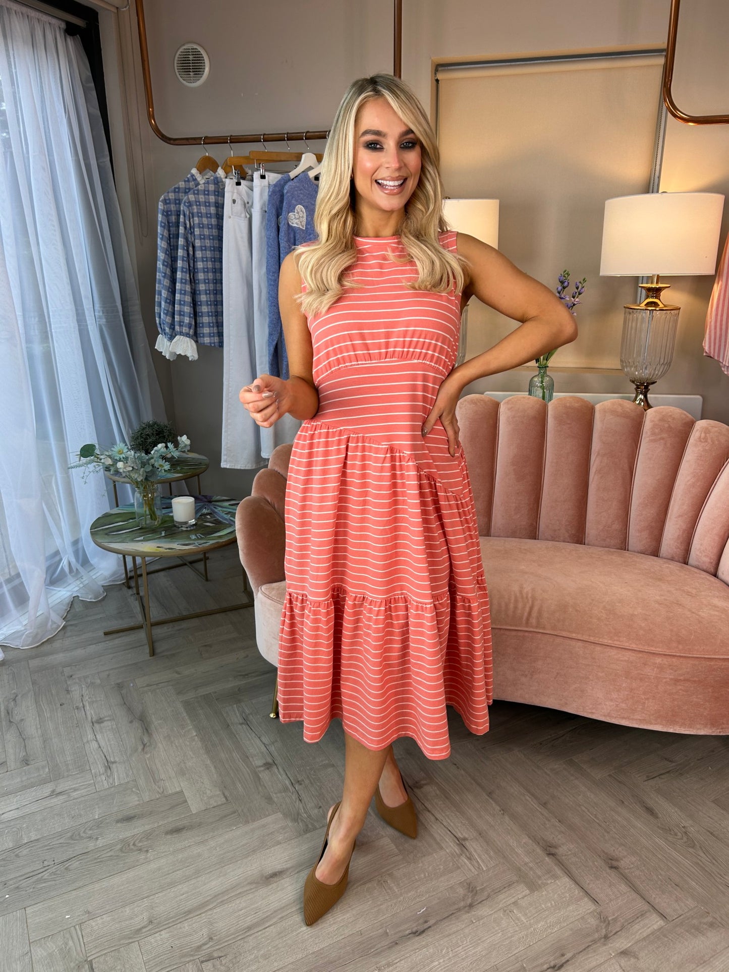 Effie Dress Coral - Image 2