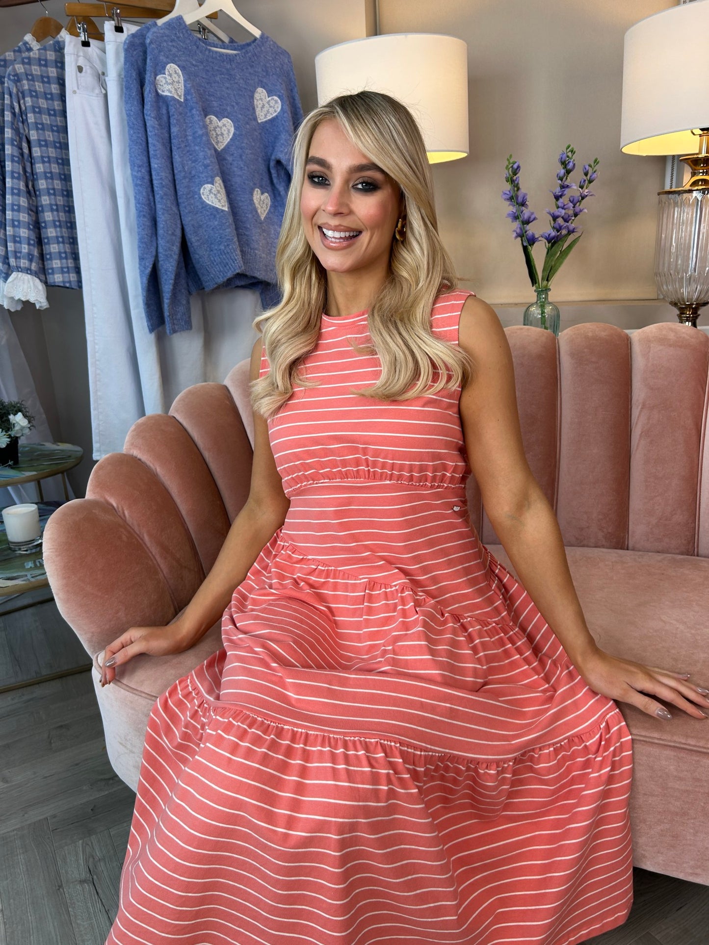 Effie Dress Coral - Image 1