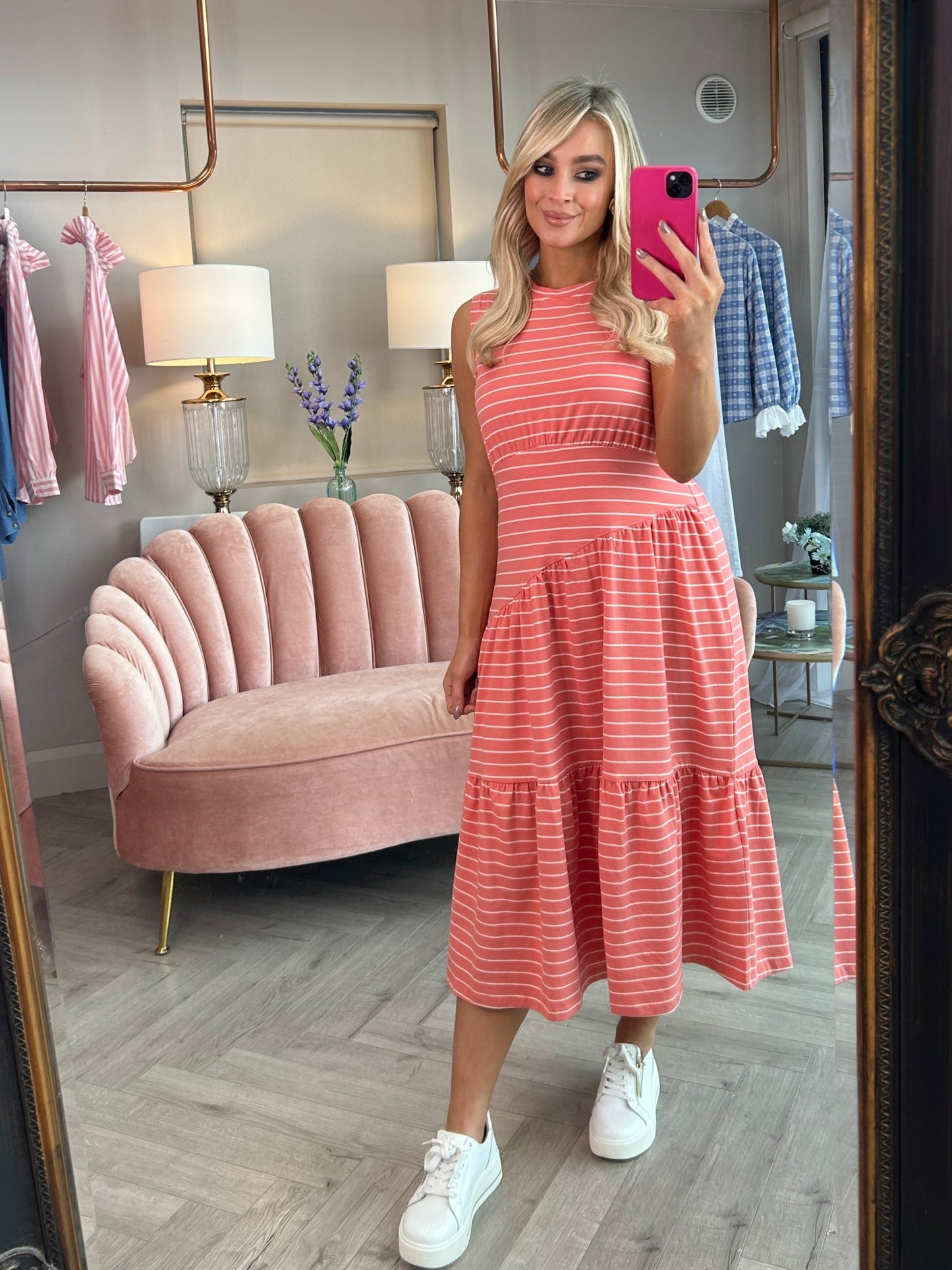 Effie Dress Coral - Image 3