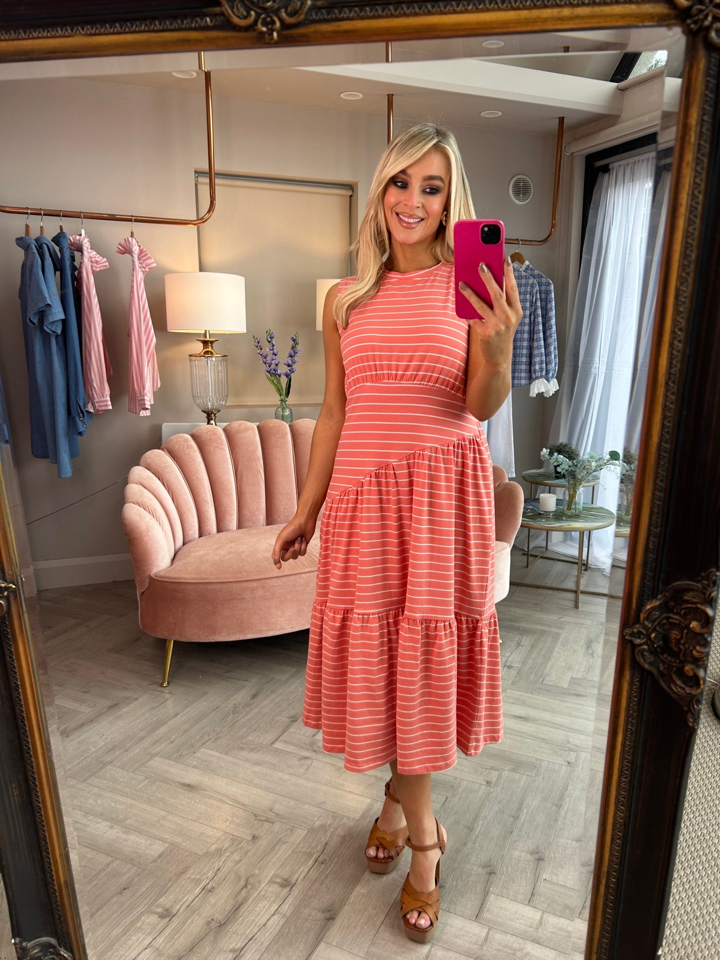 Effie Dress Coral - Image 4