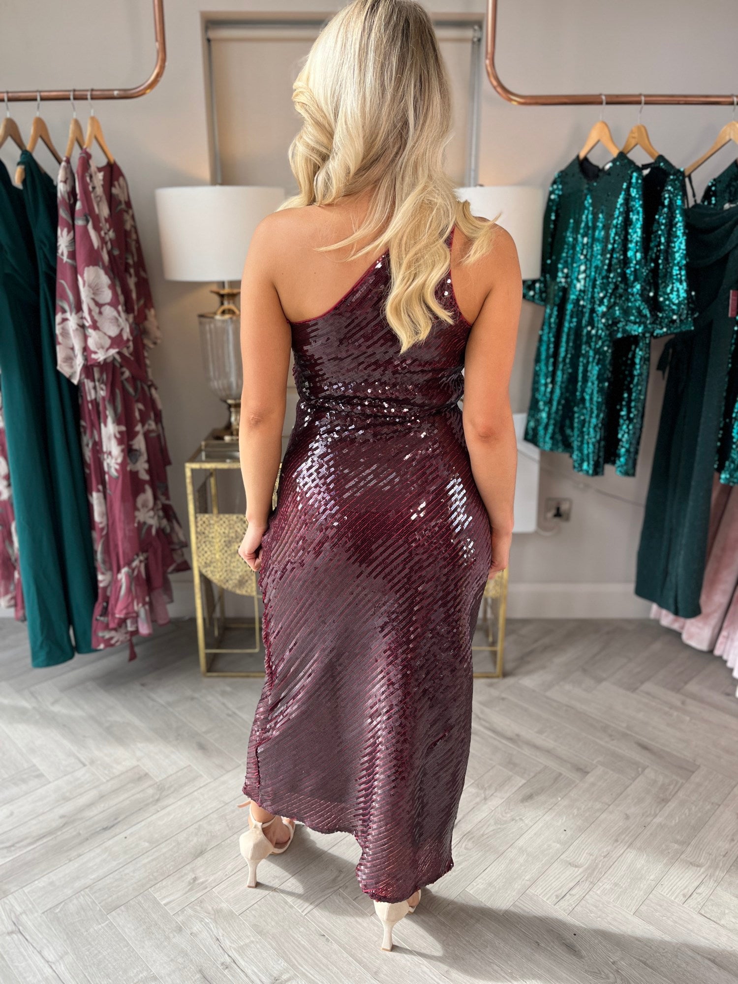 Ramona Wine Sequin Dress
