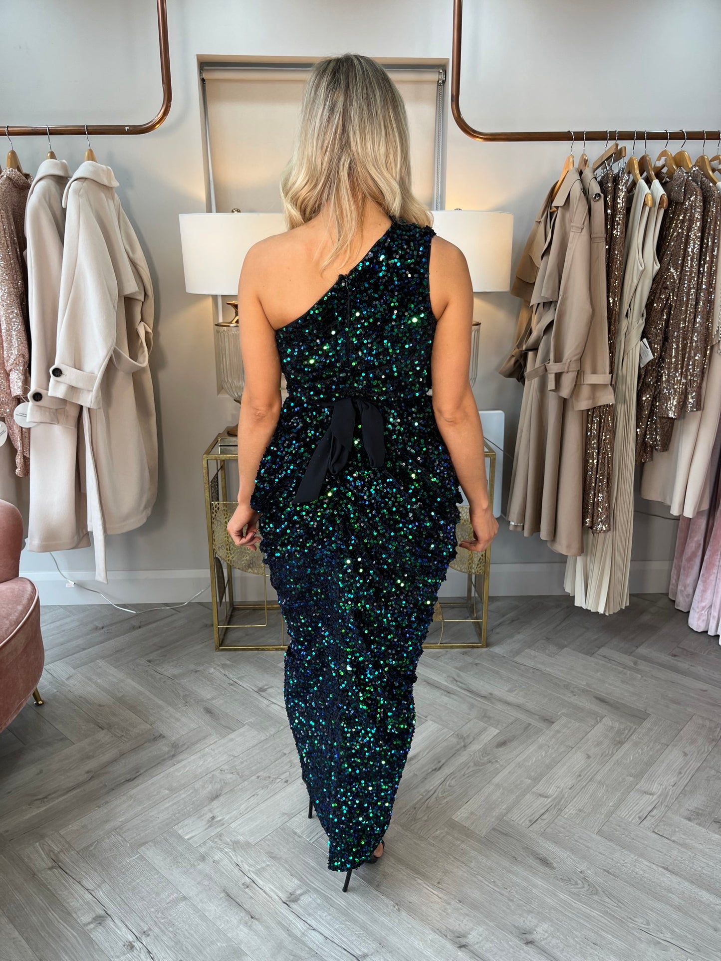 Bella Green Velvet Sequin Dress