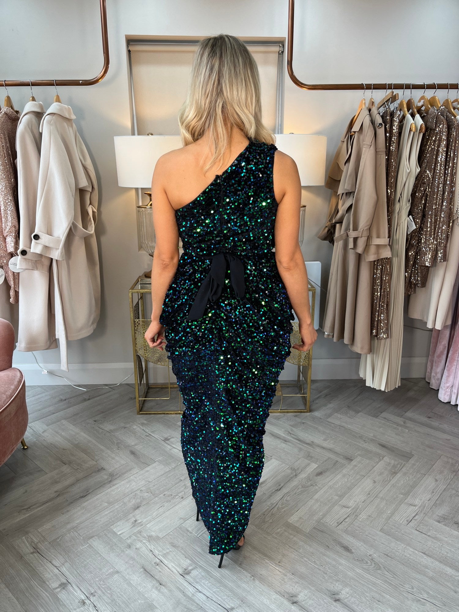 Bella Green Velvet Sequin Dress