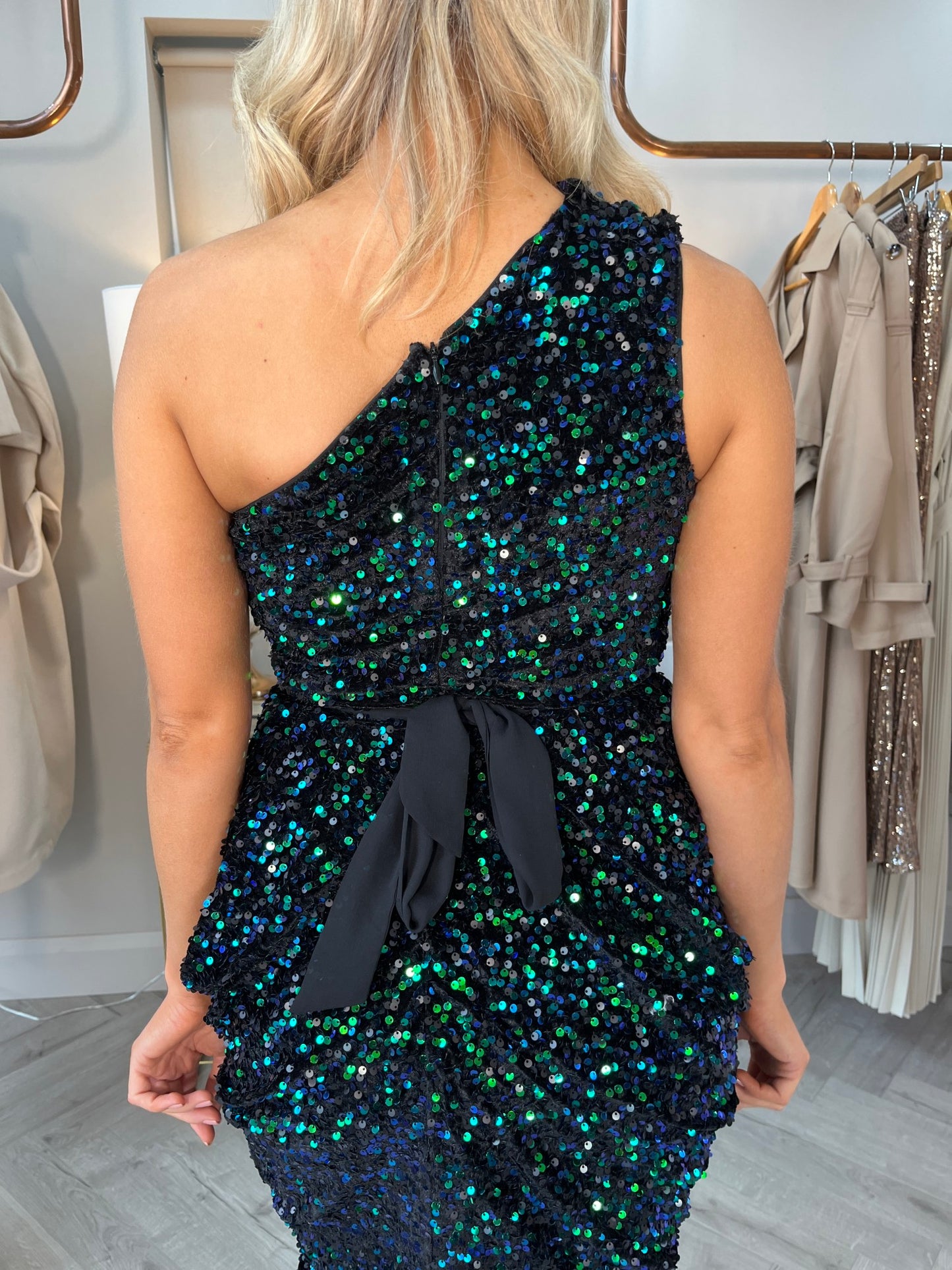 Bella Green Velvet Sequin Dress