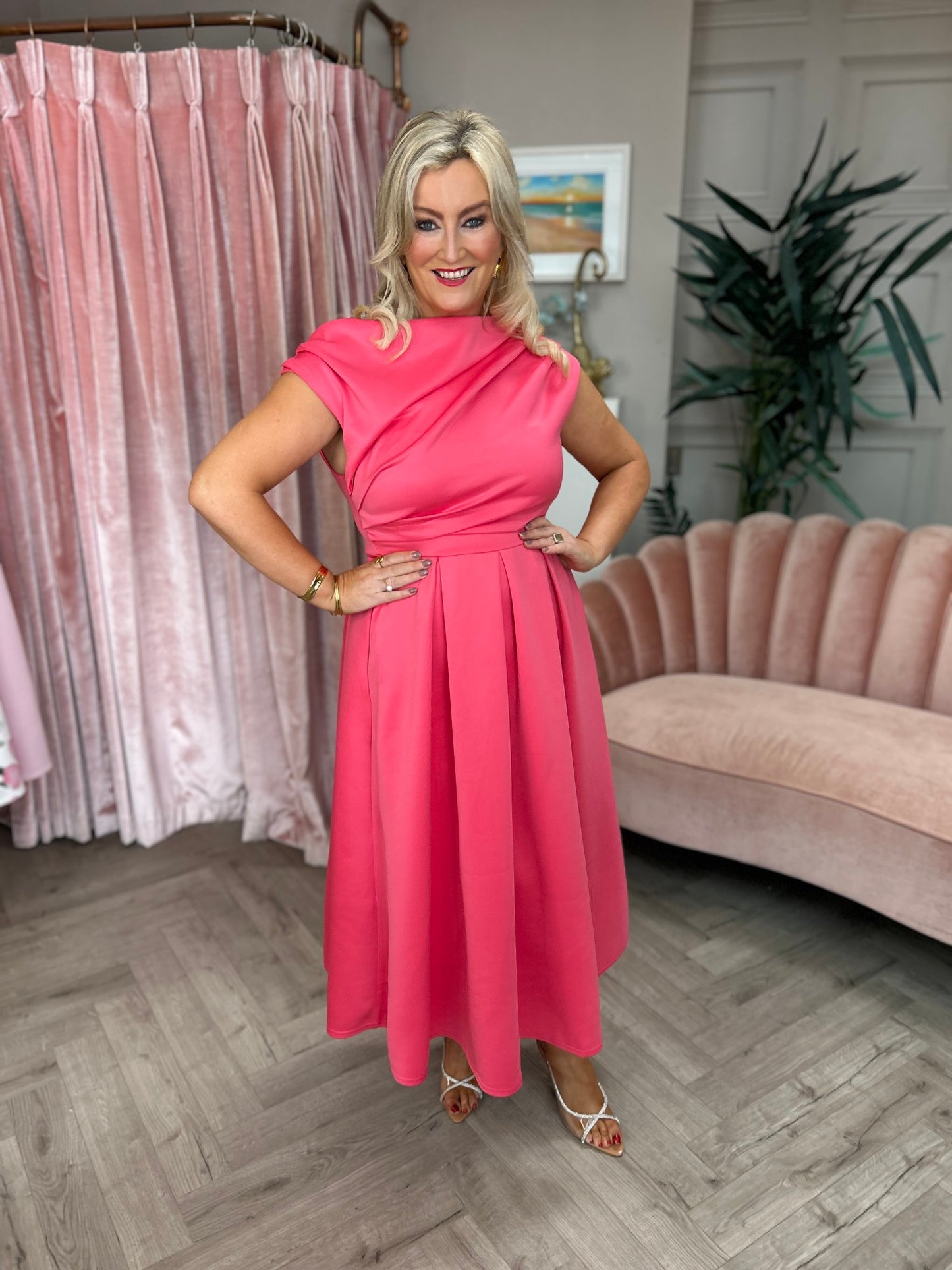 Betty Skater Dress Coral - Image 4