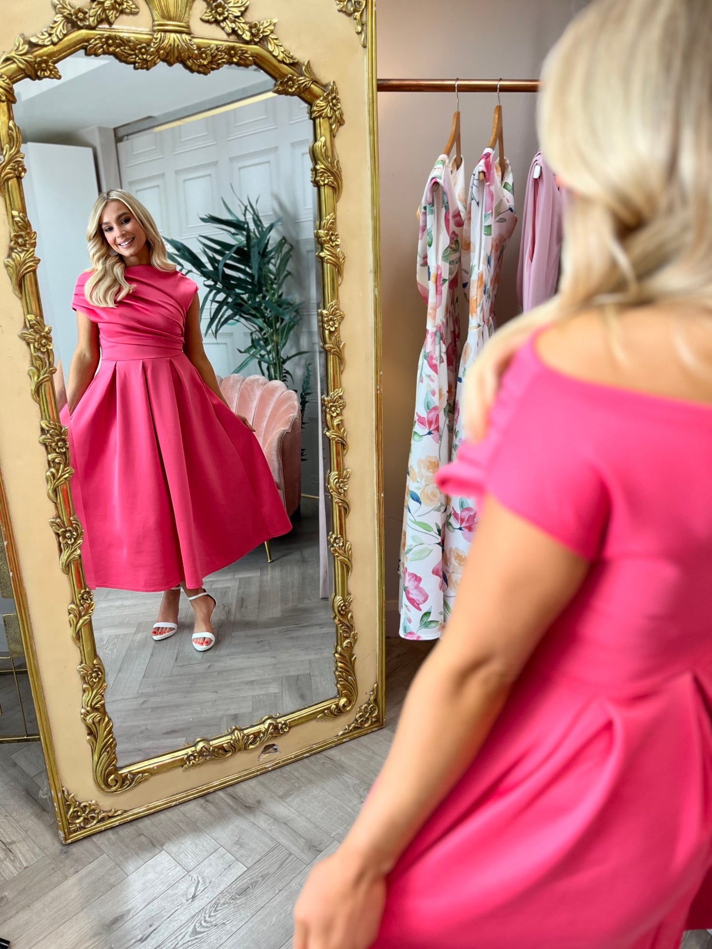 Betty Skater Dress Coral - Image 6