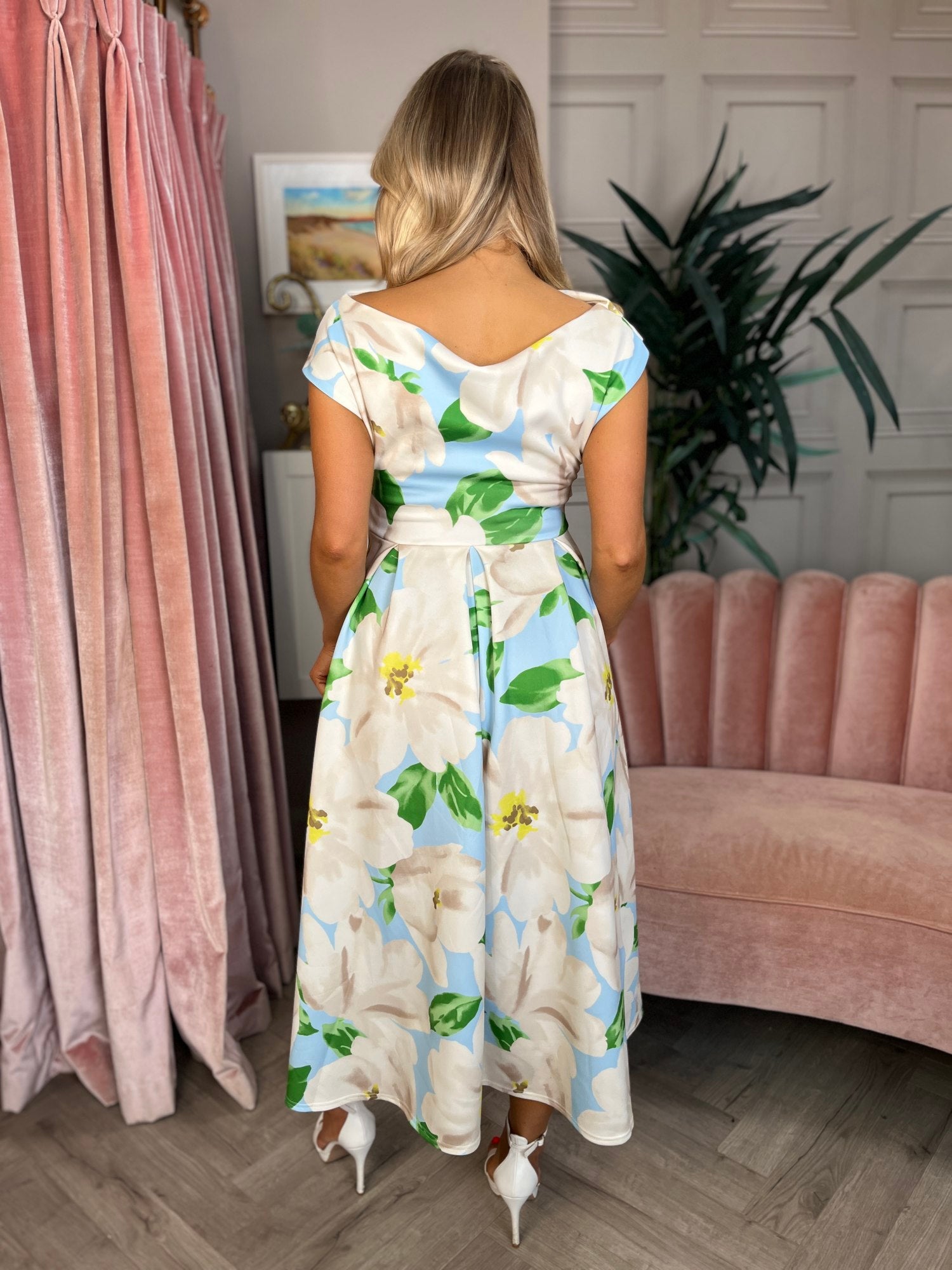 Betty Skater Dress Mint Floral - Image 4