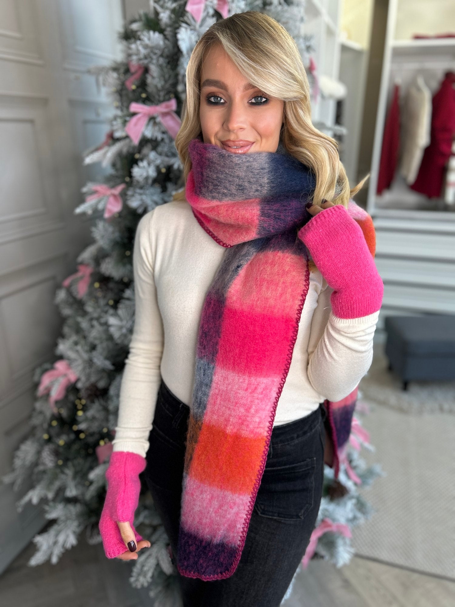 Multicolour Scarf & Glove Set