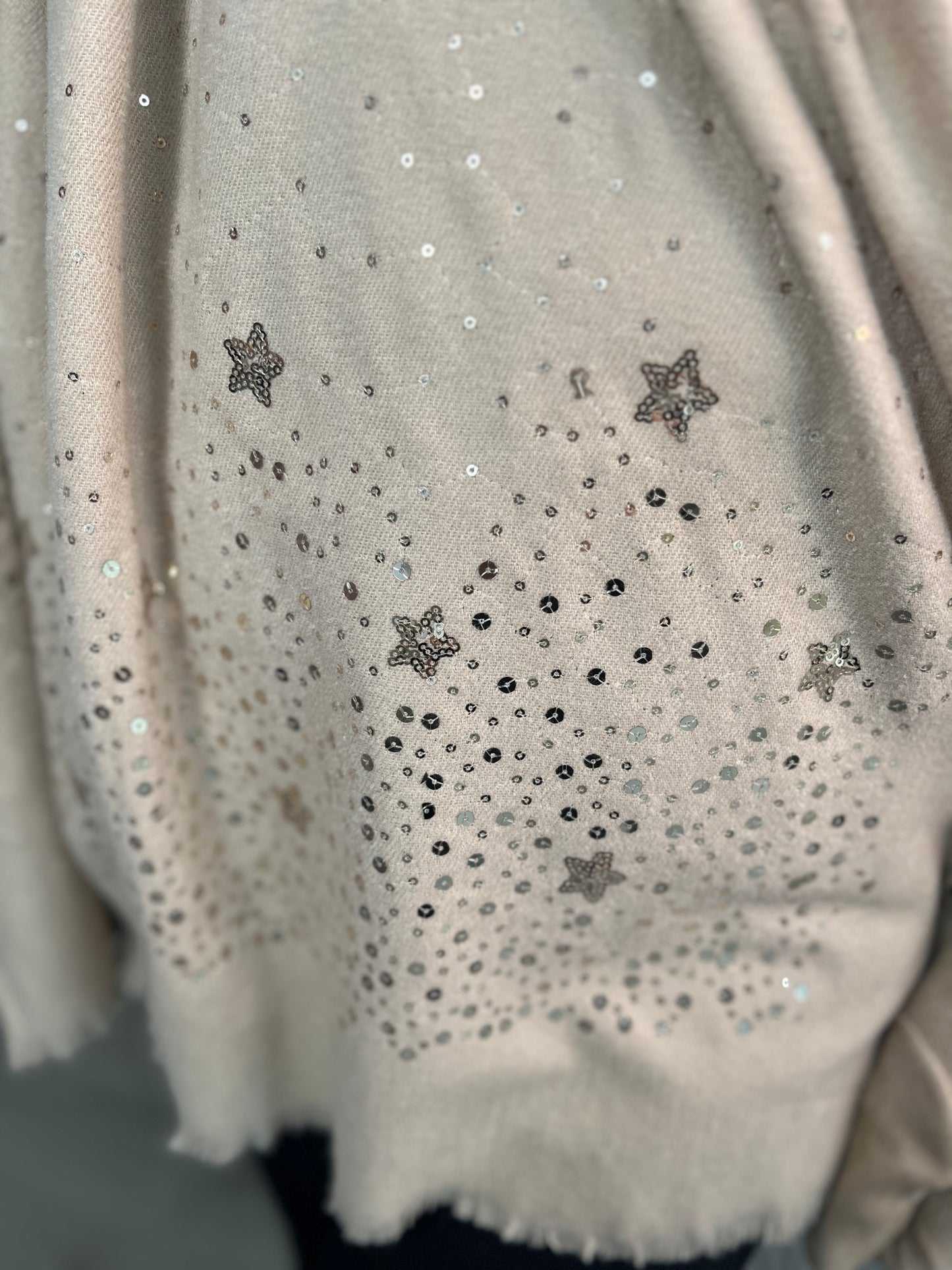 Taupe Sparkle Scarf & Glove Set