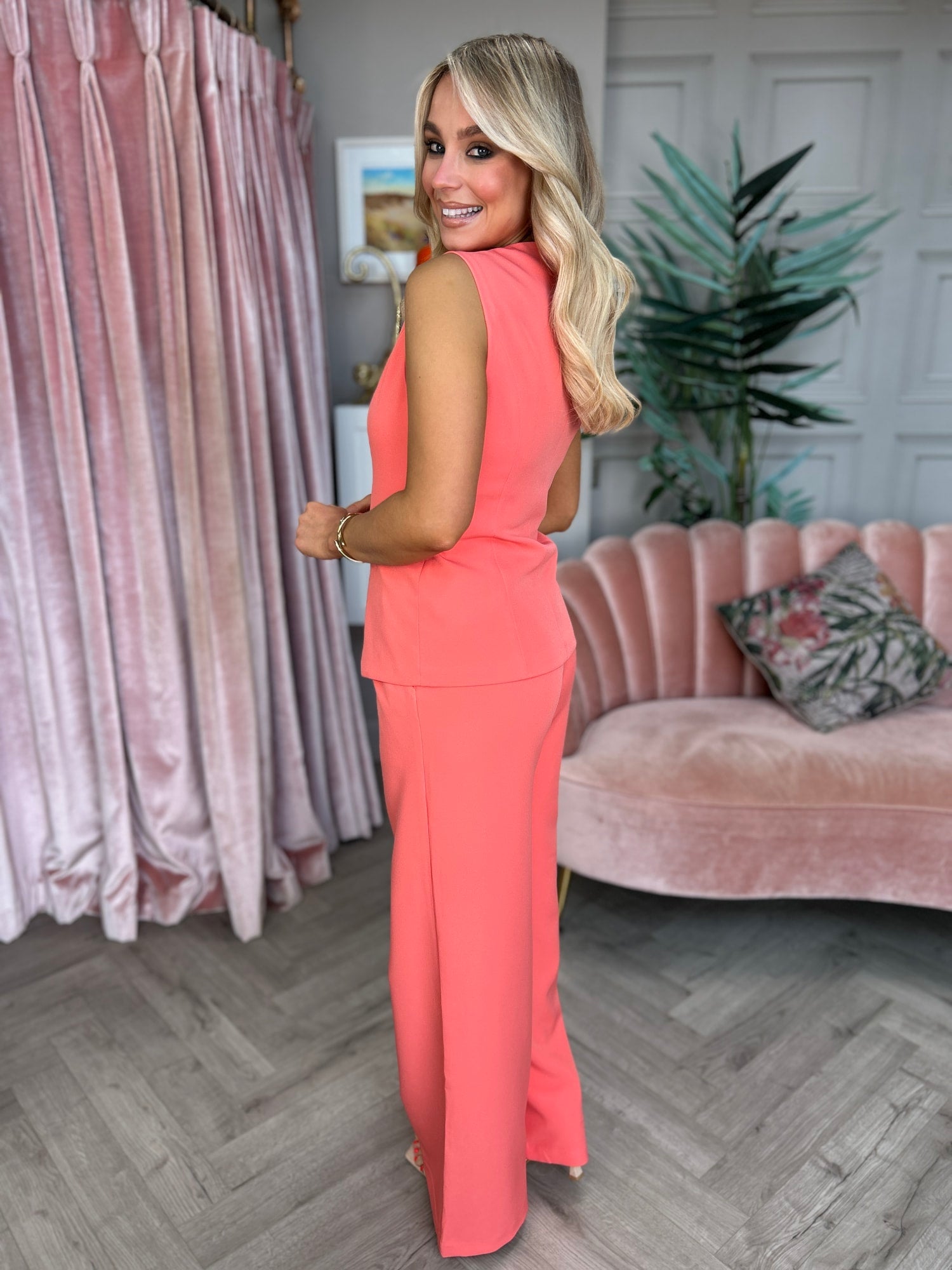 Melody Waistcoat Coral - Image 3