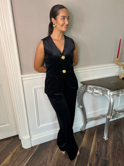 Claudine Velvet Set Black