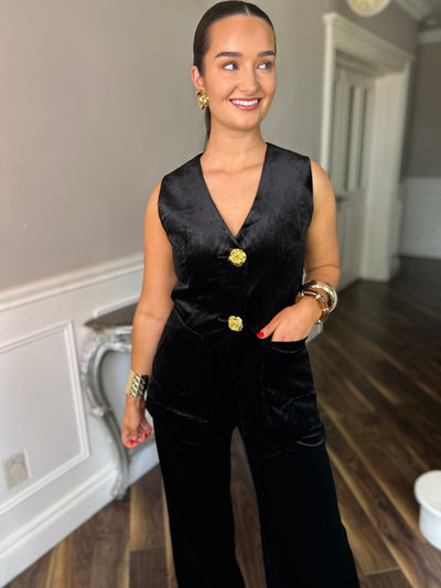 Claudine Velvet Set Black