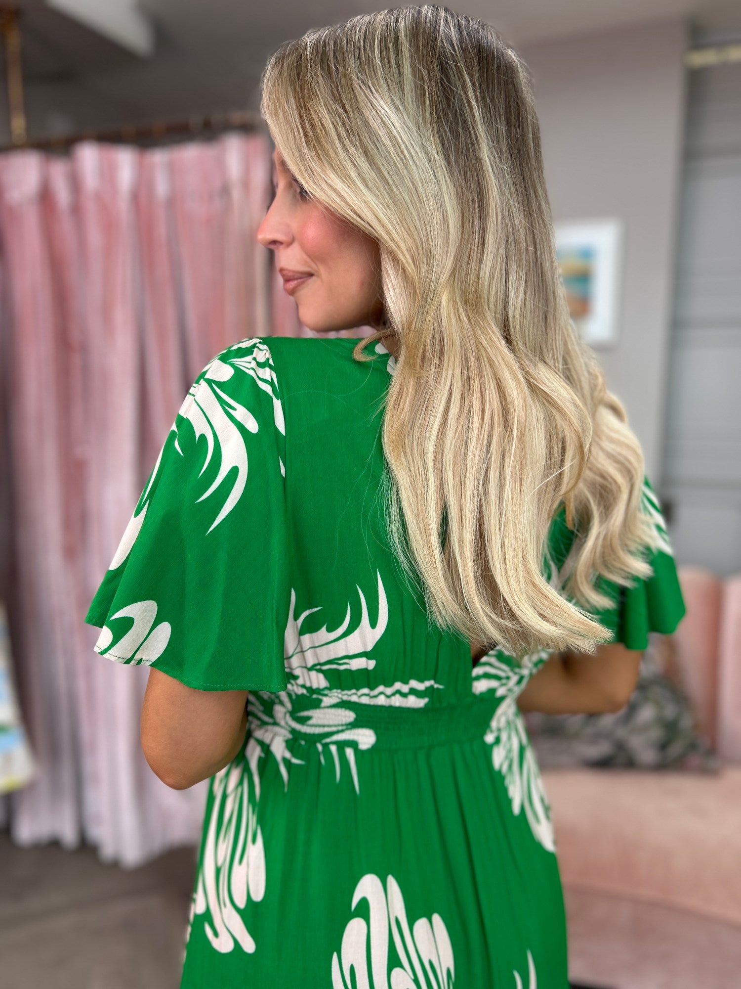 Lori Green Print Dress - Image 3