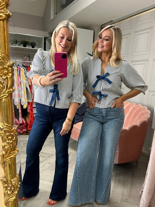 Calla Stripe Bow Top - Image 3