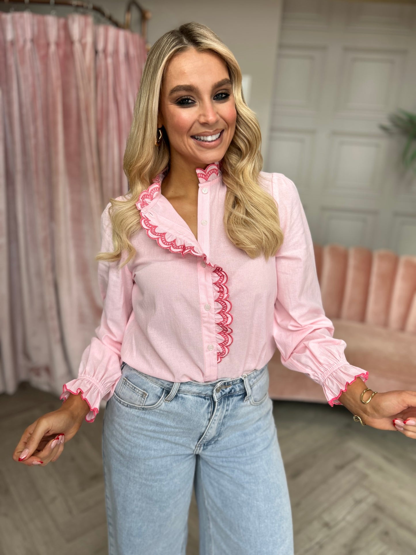 Bonnie Pink Frill Shirt - Image 3