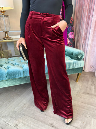 Claudine Velvet Pants Merlot - Image 4