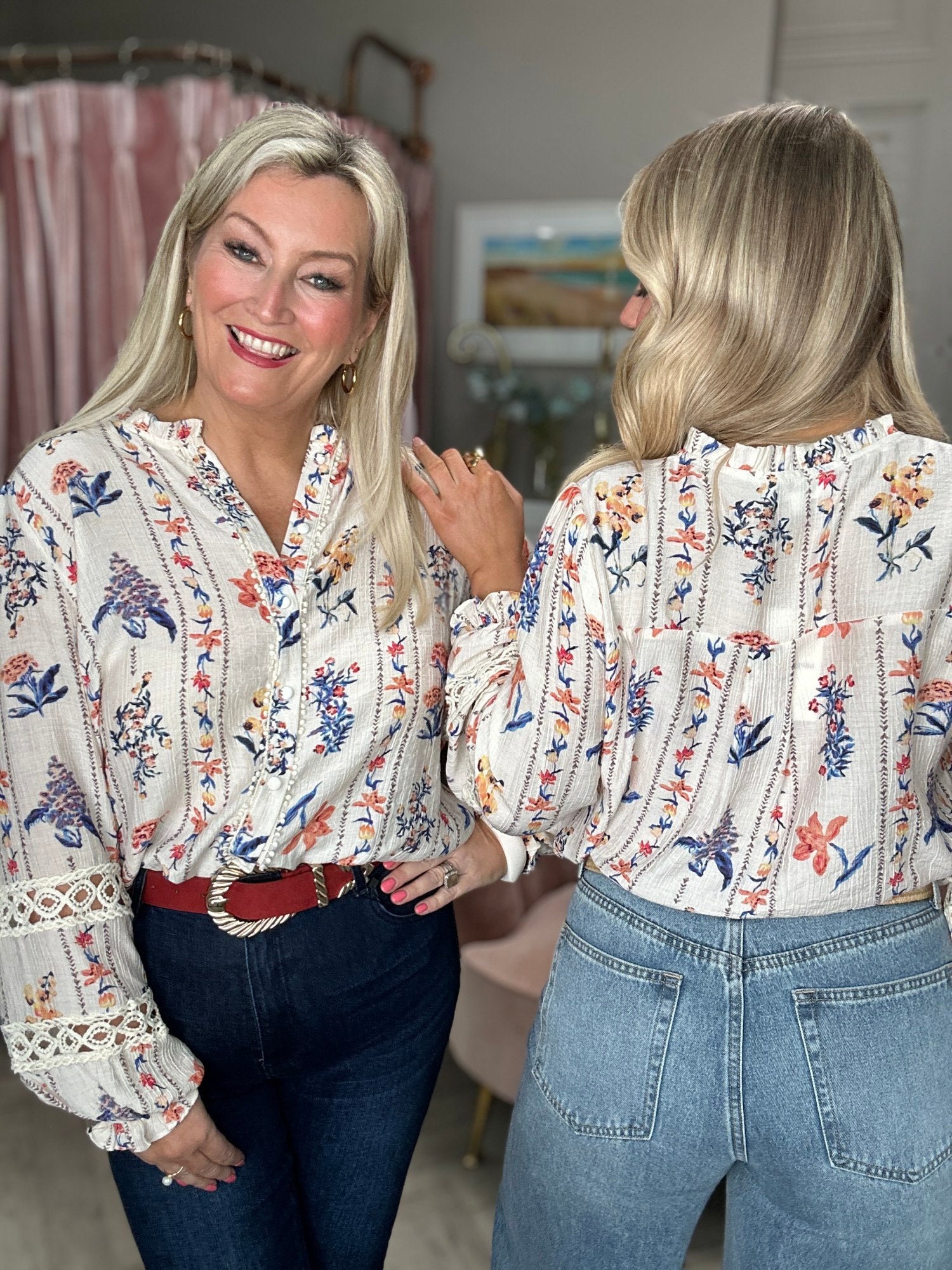 Effie Floral Blouse Blue - Image 13