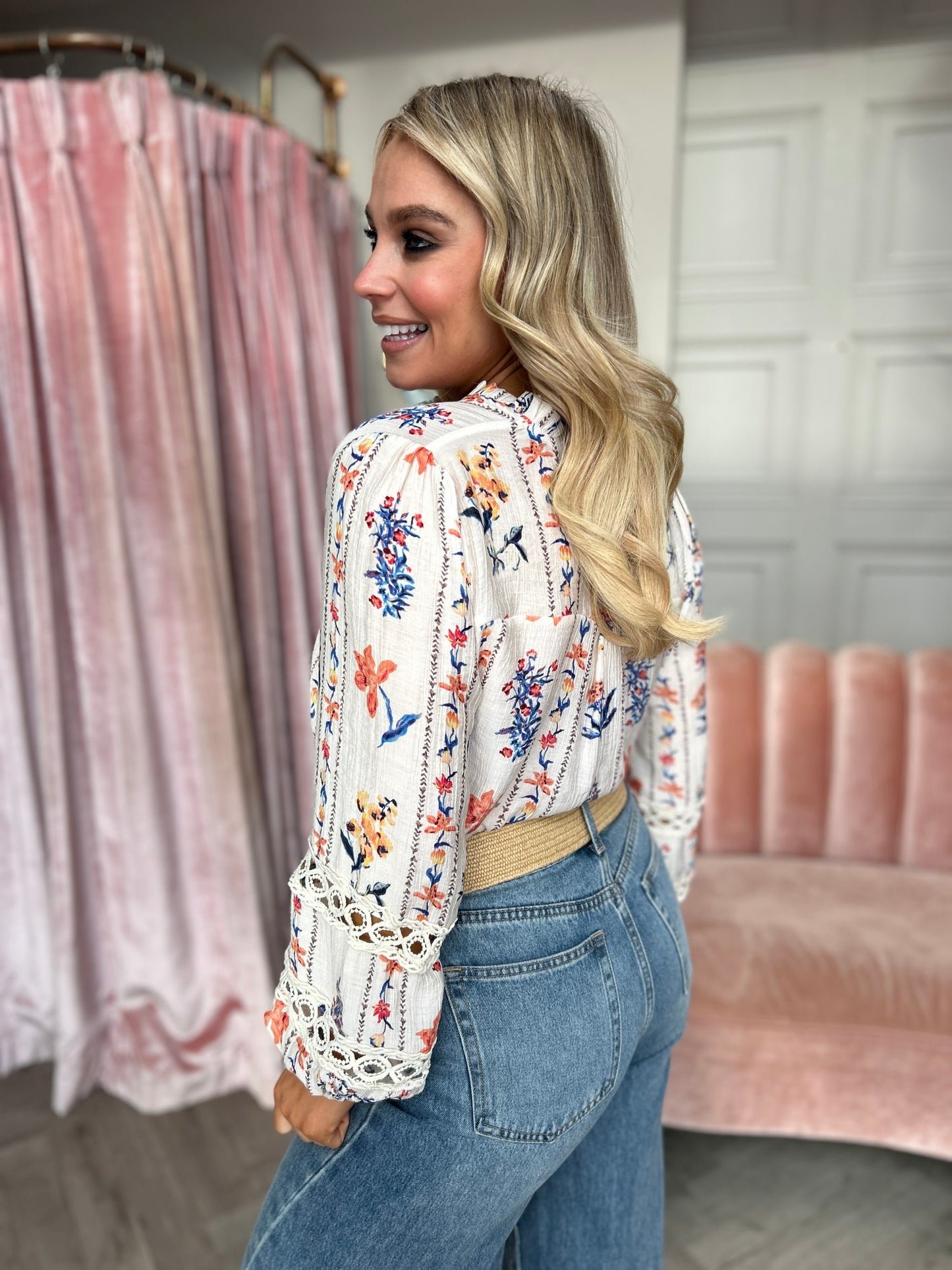 Effie Floral Blouse Blue - Image 1