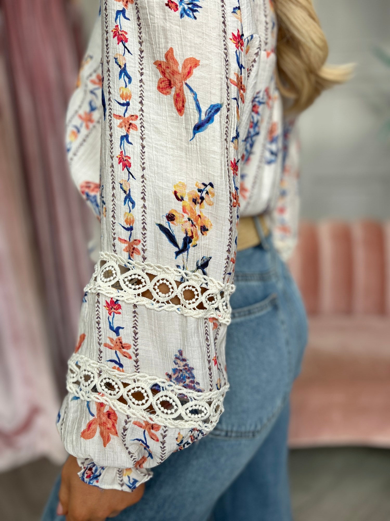 Effie Floral Blouse Blue - Image 14