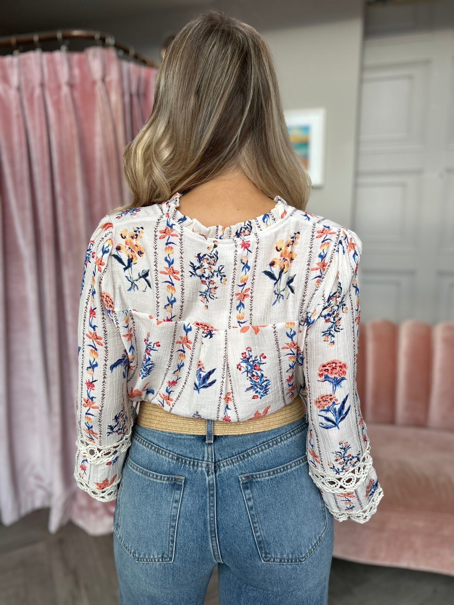 Effie Floral Blouse Blue - Image 18