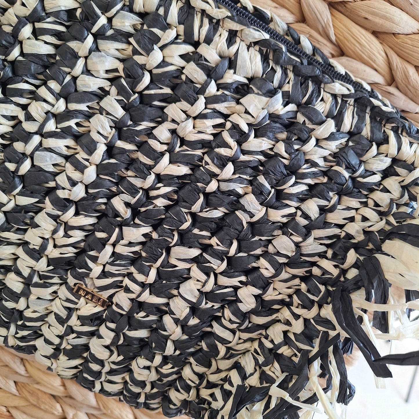 Black & Cream Woven Bag