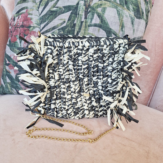 Black & Cream Woven Bag