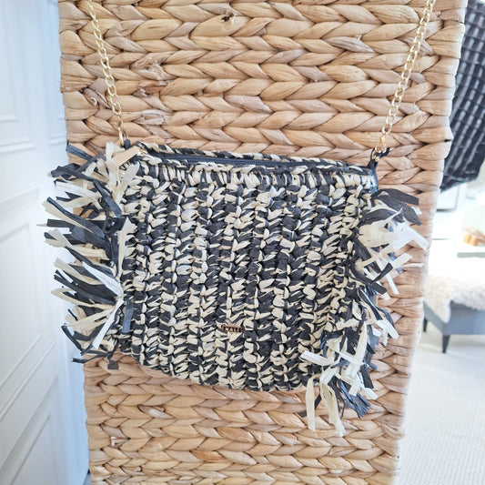 Black & Cream Woven Bag