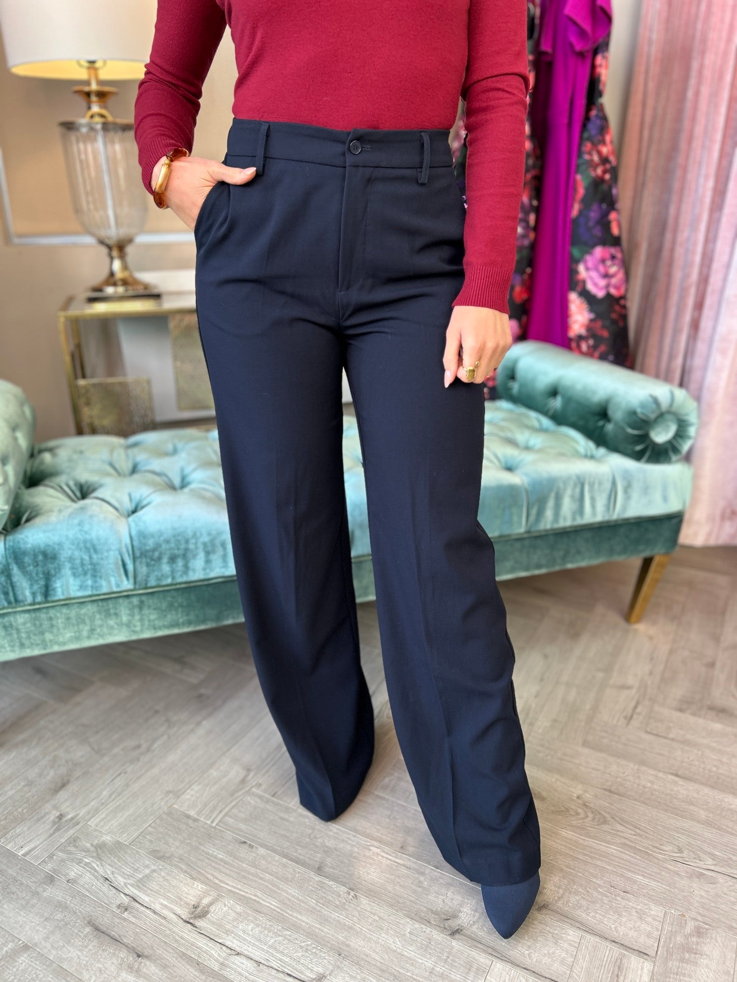 Anais Wide Leg Pants Navy - Image 5