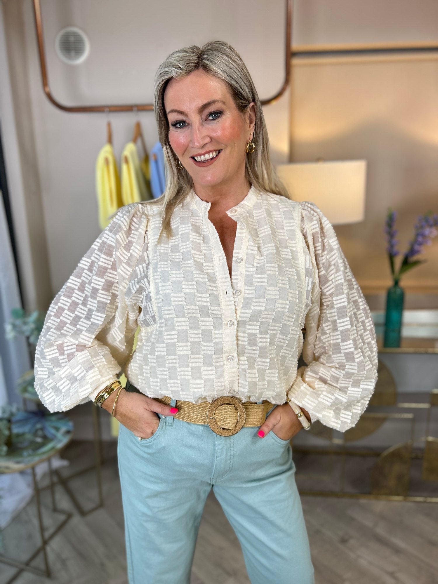 Zuri Blouse Cream - Image 3