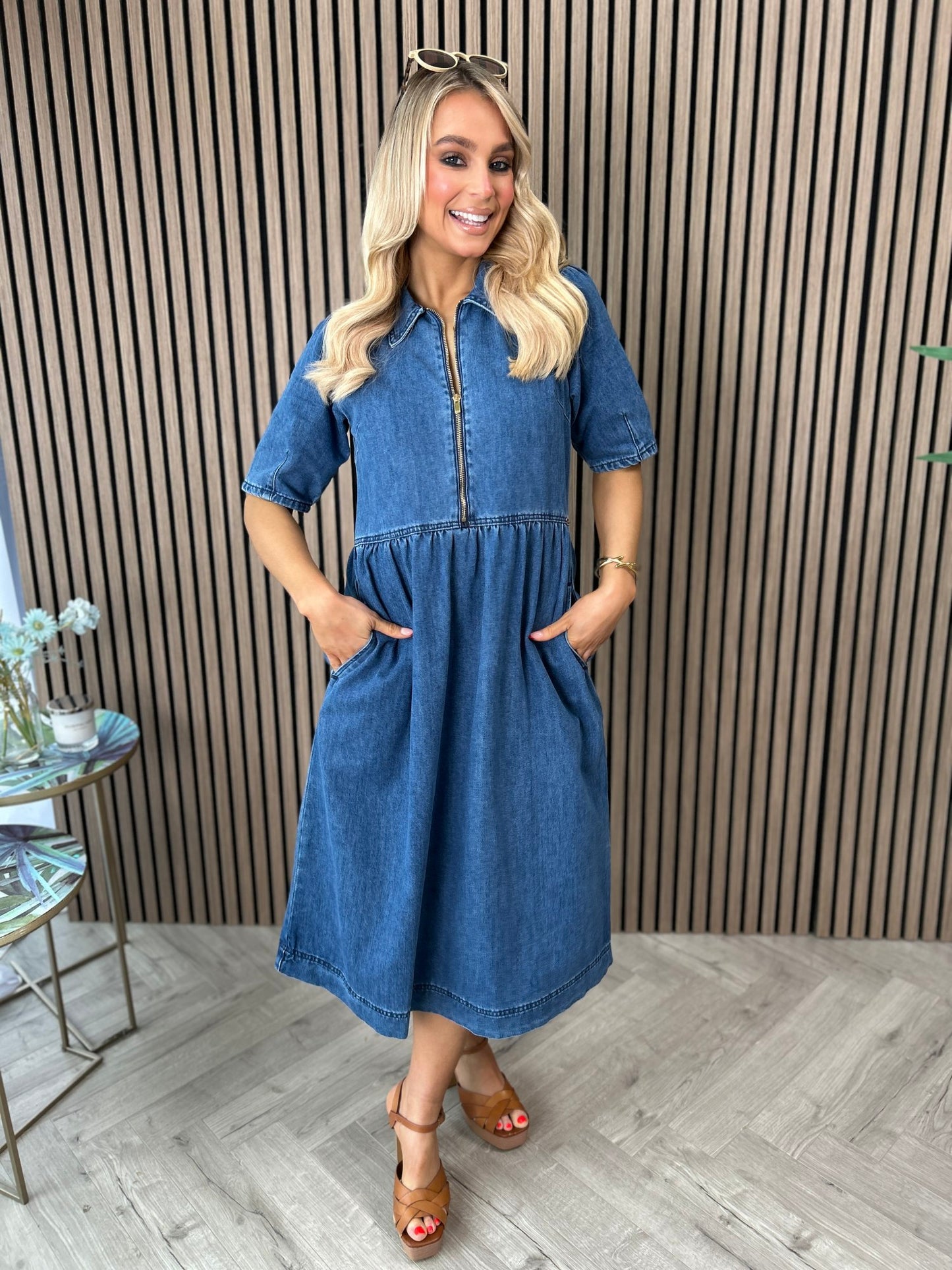Jade Denim Dress - Image 2