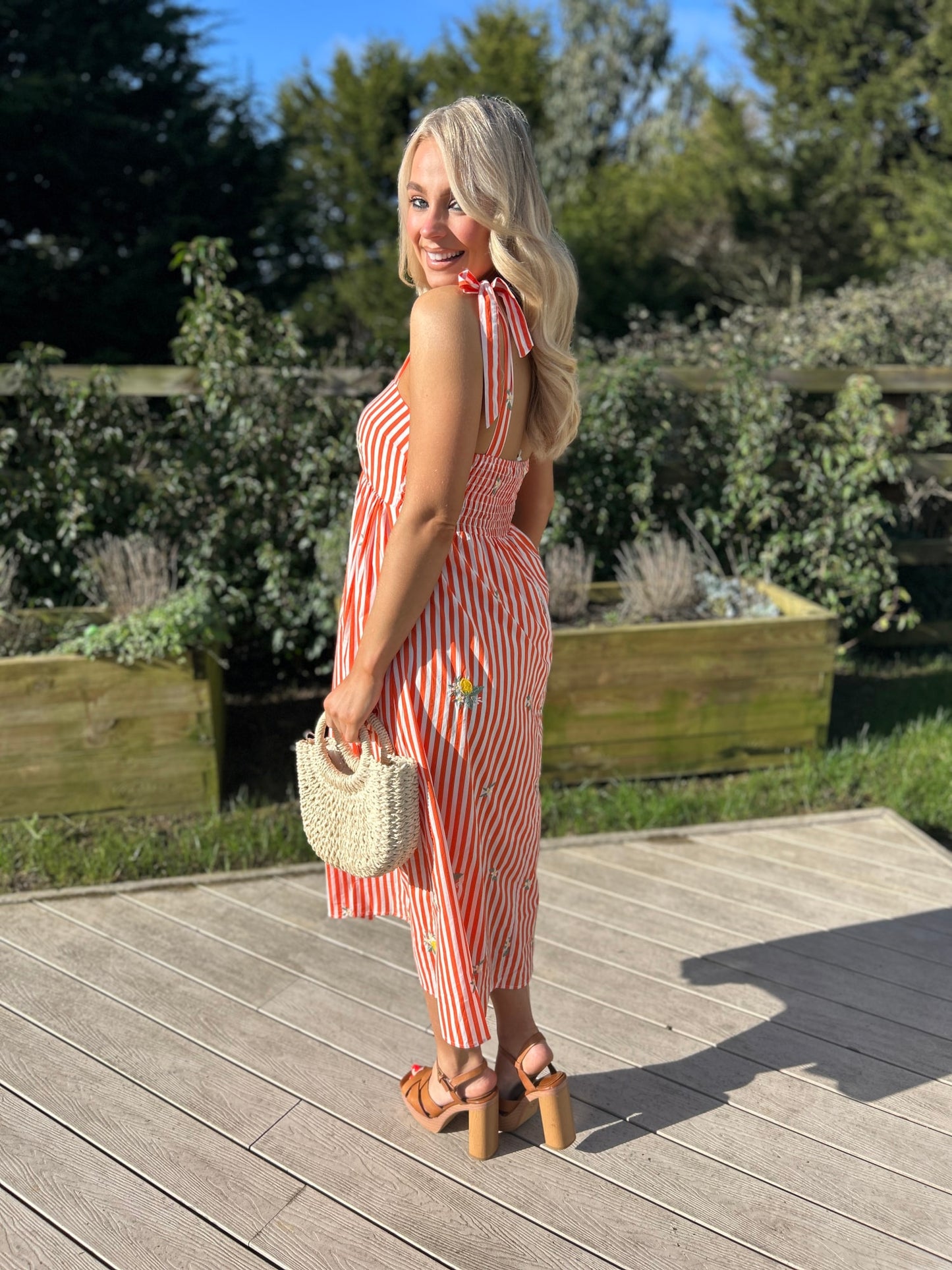 Robyn red stripe sundress