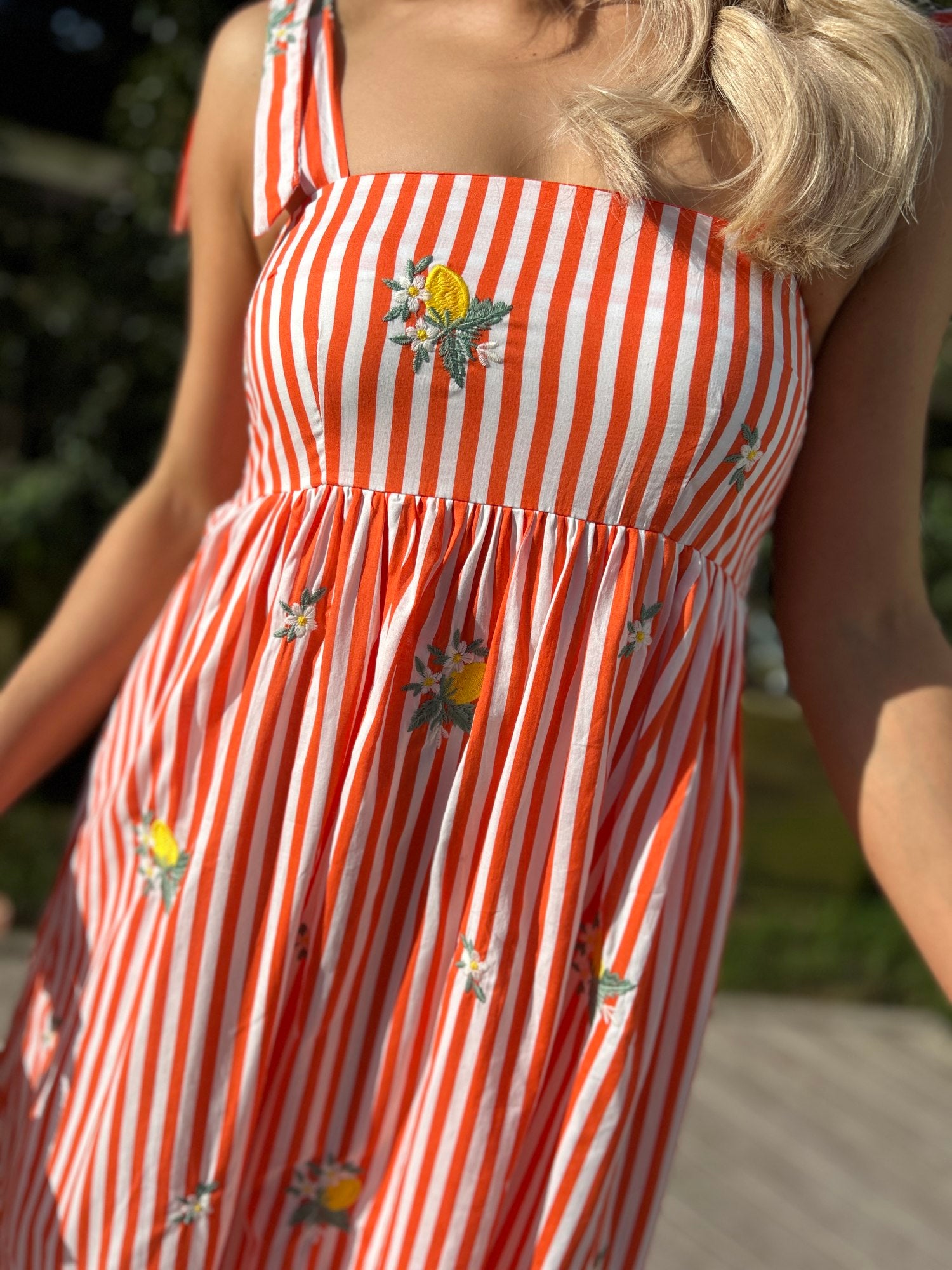 Robyn red stripe sundress