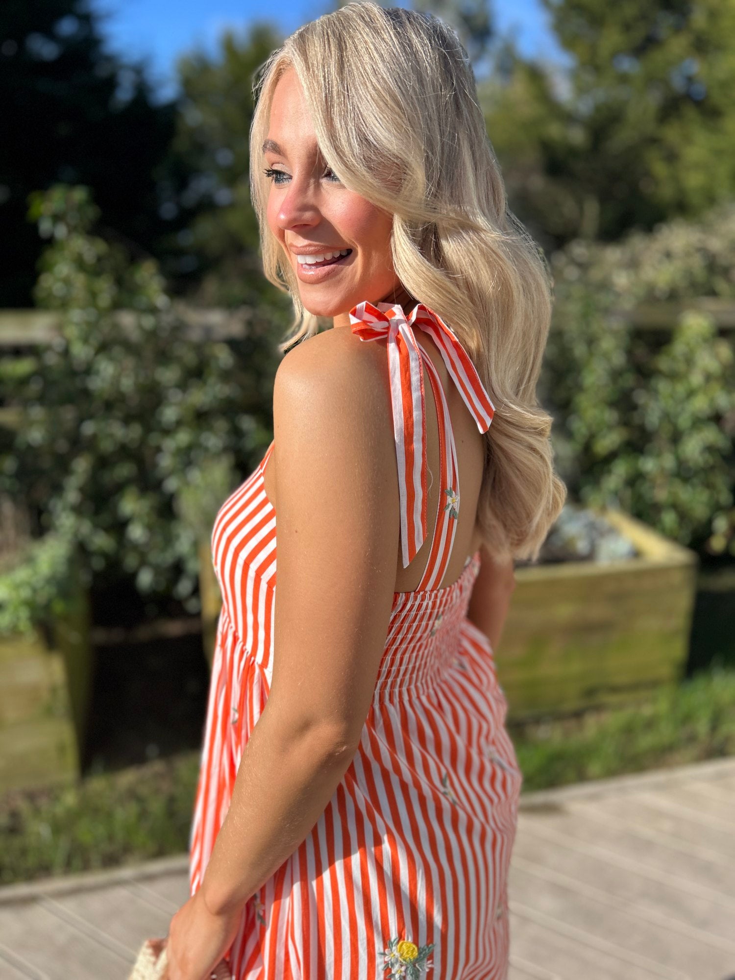Robyn red stripe sundress