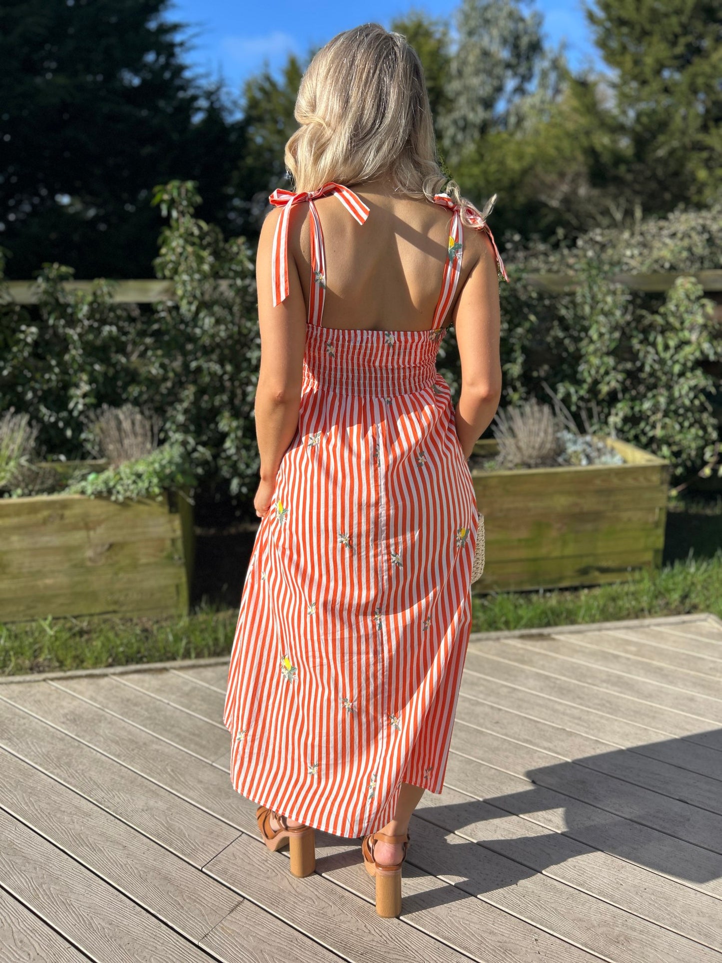 Robyn red stripe sundress